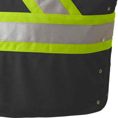 Veste de sécurité haute visibilité à côtés ajustables, Noir, GR: P/M