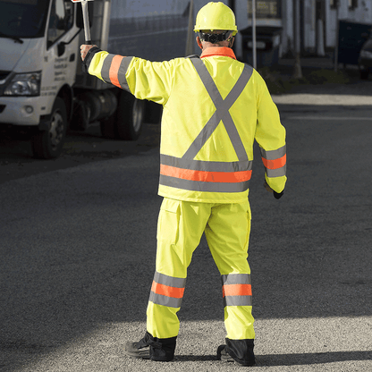 Pantalon de sécurité routière respirant haute visibilité, approuvé MTQ, jaune, SZ : 4XL