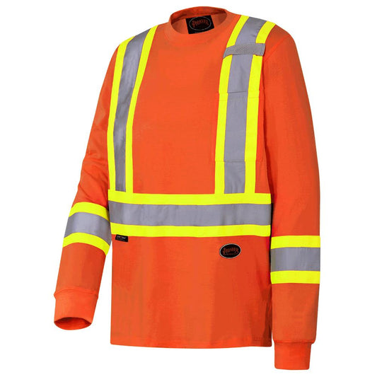 Chandail de sécurité à manches longues, 100 % coton, orange, GR: XL