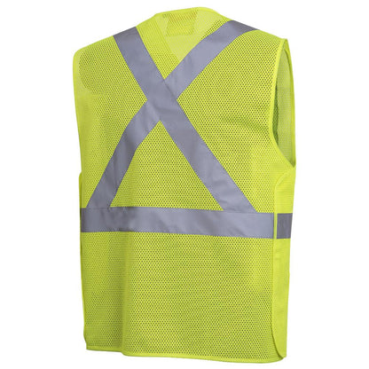 Hi-Viz Safety Mesh Vest with 2" Tape,  Yellow, SZ: L/XL