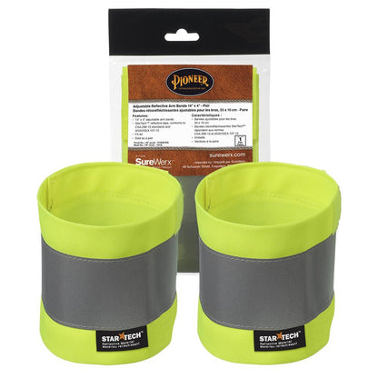 Bandes Reflectives, ajustables pour les bras avec sac, 35cm x 10cm, jaune, GR: O/S