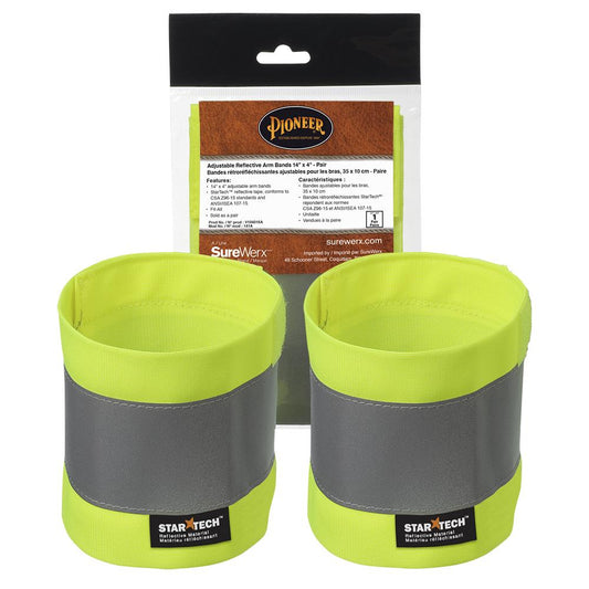 Bandes Reflectives, ajustables pour les bras avec sac, 35cm x 10cm, jaune, GR: O/S