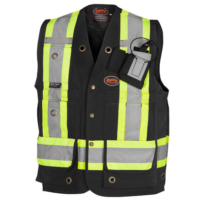 Gilets de sécurité en toile de coton, Noir, GR: XL