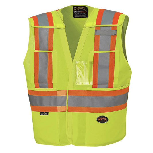 Gilet de sécurité détachable, épaules tombantes, tricot de poly interlock, Jaune, GR: L/XL