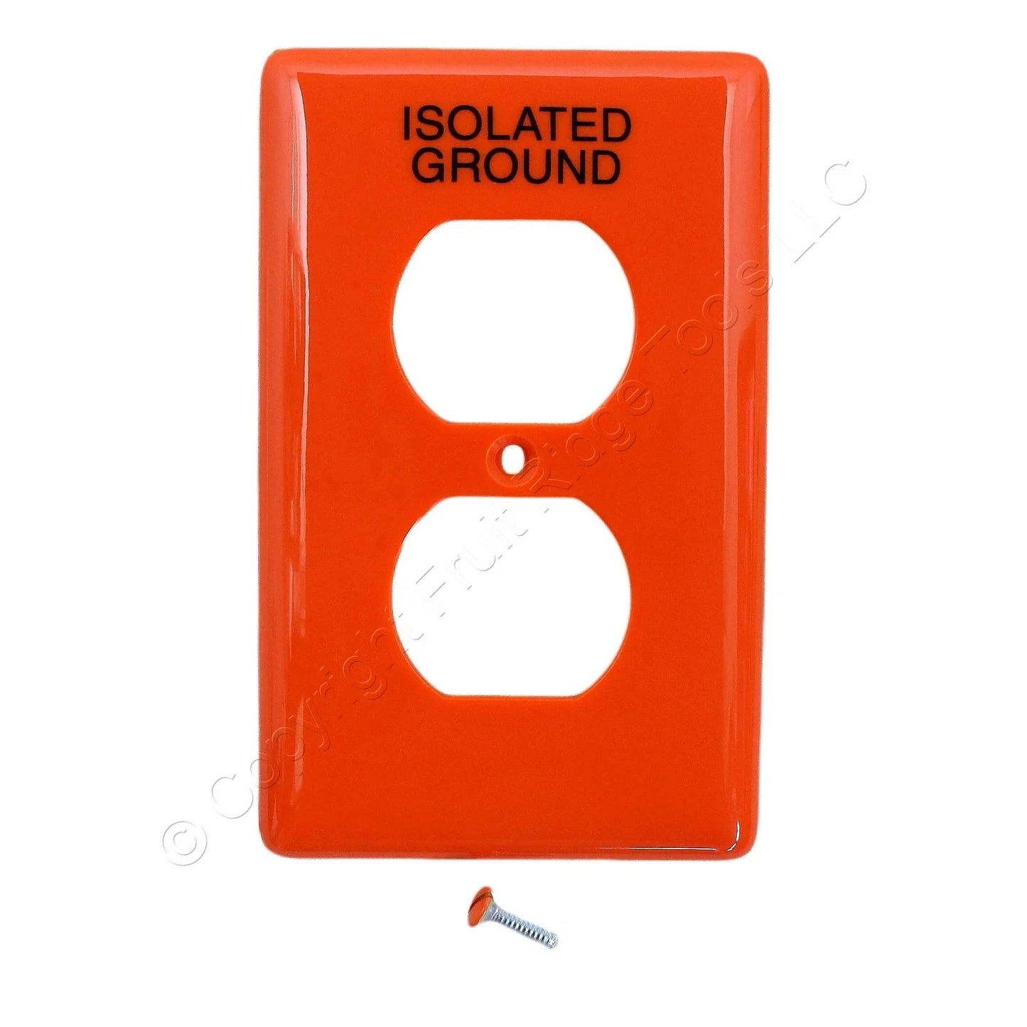Wallplate Nylon 1-Gang Duplex Isolated Ground Orange