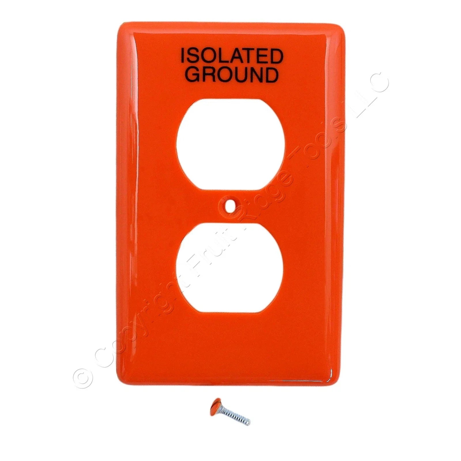 Wallplate Nylon 1-Gang Duplex Isolated Ground Orange