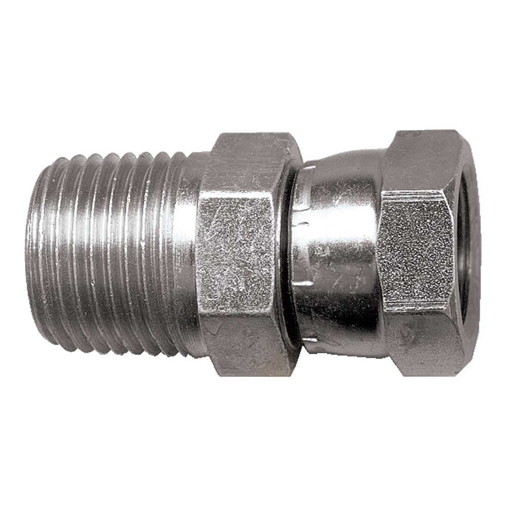 Male Pipe Connector, Steel, 3/8 Male Pipe x 3/8 Swivel