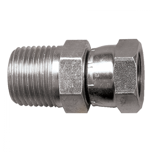 Male Pipe Connector, Steel, 1-1/2 Male Pipe X 1-1/2 Swivel