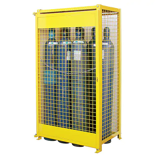 Armoires pour bouteilles de gaz, capacité de 10 bouteilles, 44 po l. x 30 po P. x 74 po H., jaune