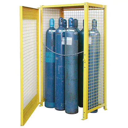 Armoires pour bouteilles de gaz, capacité de 10 bouteilles, 44 po l. x 30 po P. x 74 po H., jaune