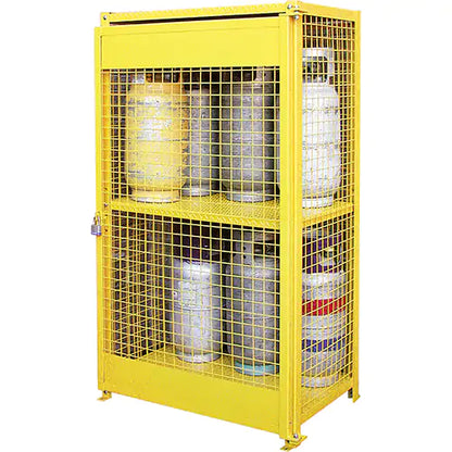 Armoires pour bouteilles de gaz, capacité de 12 bouteilles, 44 po l. x 30 po P. x 74 po H., jaune