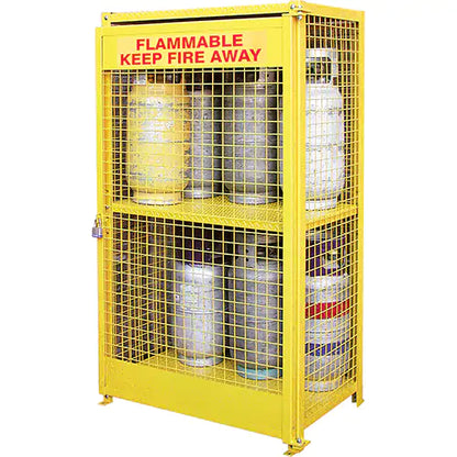 Armoires pour bouteilles de gaz, capacité de 12 bouteilles, 44 po l. x 30 po P. x 74 po H., jaune
