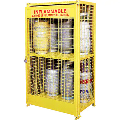 Armoires pour bouteilles de gaz, capacité de 12 bouteilles, 44 po l. x 30 po P. x 74 po H., jaune