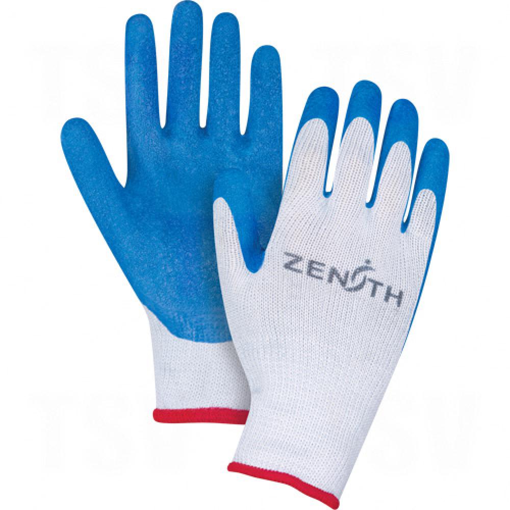 Natural Rubber Seamless Knit Coated Gloves, 9/Large, Rubber Latex Coating, 10 Gauge, Polyester/Cotton Shell