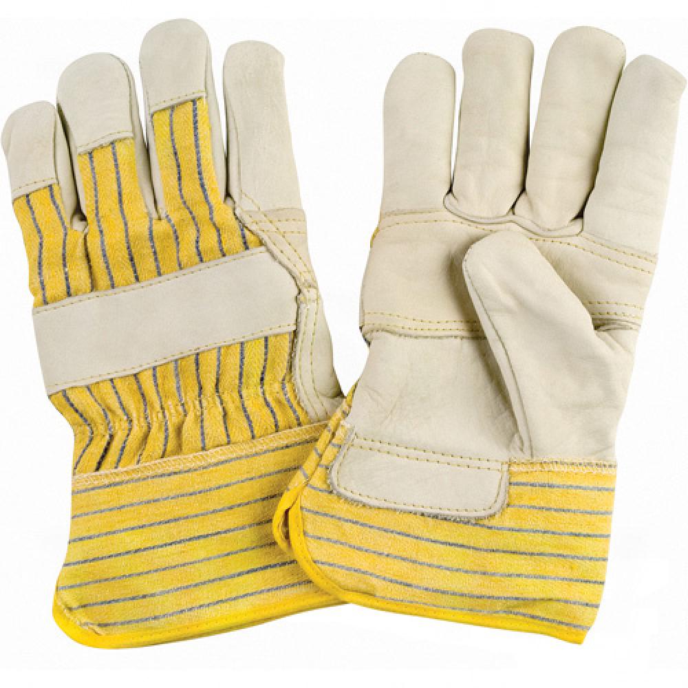 Gants d'ajusteur doublés d'hiver, paume en cuir de vachette pleine fleur, doublure intérieure en polaire de coton, taille XL