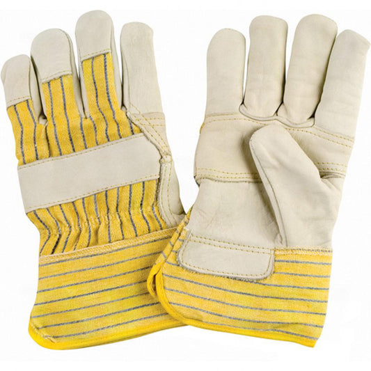 Gants d'ajusteur doublés d'hiver, paume en cuir de vachette pleine fleur, doublure intérieure en polaire de coton, taille XL