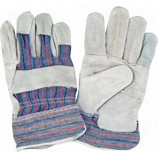 Gants d'ajusteur standard avec paume plaquée, taille XL, paume en cuir de vache fendu, doublure intérieure en coton