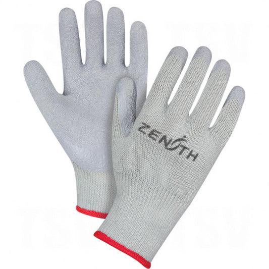 Natural Rubber Comfort-Lined Coated Gloves, 8/Medium, Rubber Latex Coating, 10 Gauge, Polyester/Cotton Shell