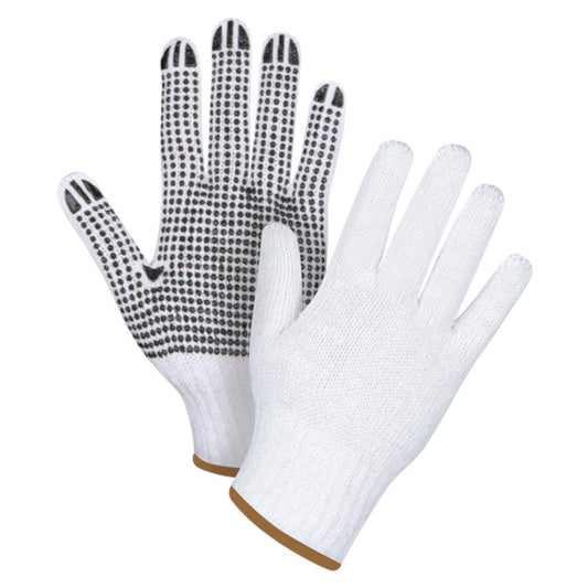 Gants en tricot à pois, poly/coton, simple face, calibre 7, grand