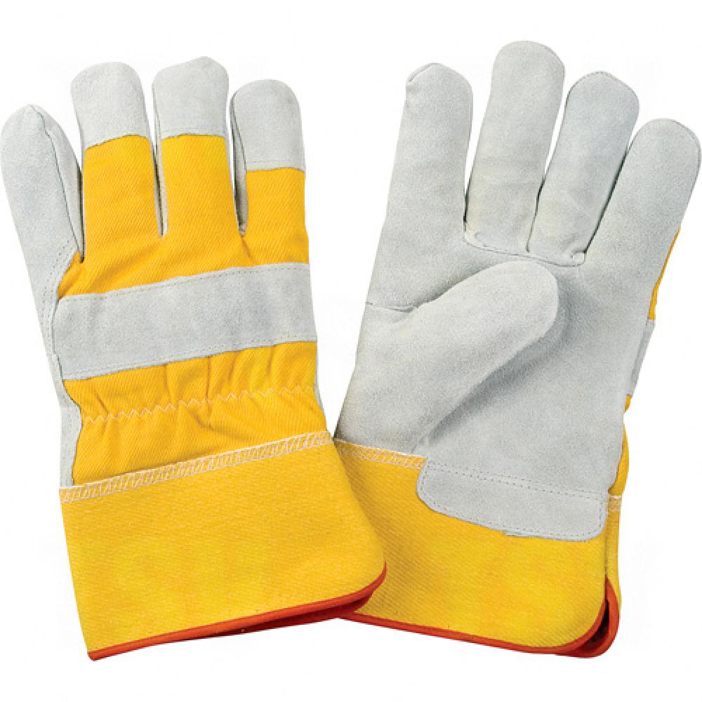 Gants d'installateur doublés d'hiver de qualité supérieure, taille L, paume en cuir de vache fendu, doublure intérieure en polaire mousse