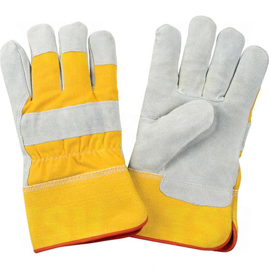 Gants d'installateur doublés d'hiver de qualité supérieure, taille L, paume en cuir de vache fendu, doublure intérieure en polaire mousse