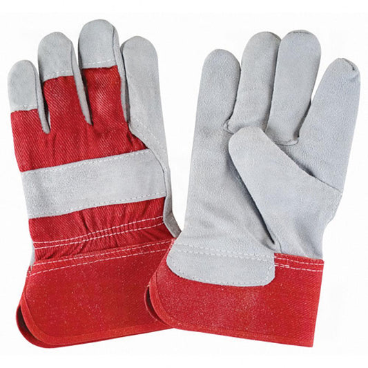 Gants d'ajusteur de qualité supérieure, taille L, paume en cuir de vache fendu, doublure intérieure en coton