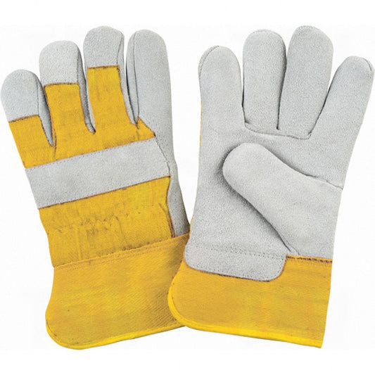 Gants d'installateur doublés d'hiver de qualité supérieure, taille M, paume en cuir de vachette refendu, doublure intérieure en polaire mousse