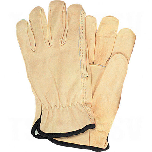 Gants de conduite doublés pour l'hiver, taille M, paume en cuir de vachette pleine fleur, doublure intérieure en polaire