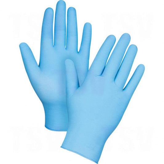 Gants d'examen résistants aux perforations, très grands, en nitrile, 4,5 mils, sans poudre, bleus, 100/boîte