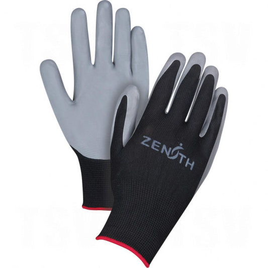 Gants enduits Premium Comfort, 7/S, noir/gris, revêtement en nitrile, calibre 13, coque en polyester