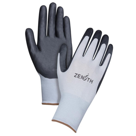 Gants légers et respirants avec revêtement en mousse de nitrile, taille 9/grand, noir/gris, calibre 13, coque en polyester