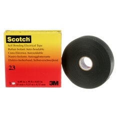 Ruban d'épissure en caoutchouc Scotch®, 23, noir, avec doublure, 1 po x 30 pi (25,4 mm x 9,1 m)