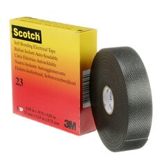 Scotch® Rubber Splicing Tape, 23, black, with liner, 1 in x 30 ft (25.4 mm x 9.1 m)
