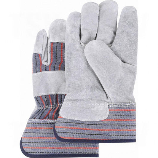 Gants d'ajusteur de qualité supérieure avec dos fendu, taille M, paume en cuir de vache fendu, doublure intérieure en coton