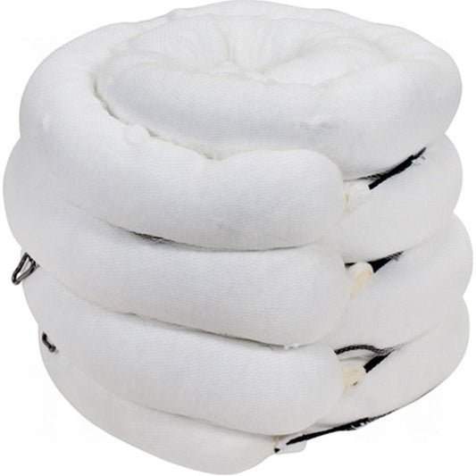 Barrage absorbant de qualité supérieure, huile uniquement, 10 pi L x 5 po l, capacité d'absorption de 35 gal., 4/paquet