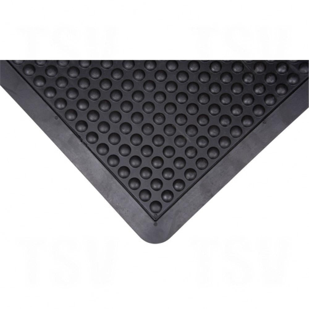 Tapis antifatigue en forme de dôme, à bulles, 2' x 3' x 1/2", noir, caoutchouc