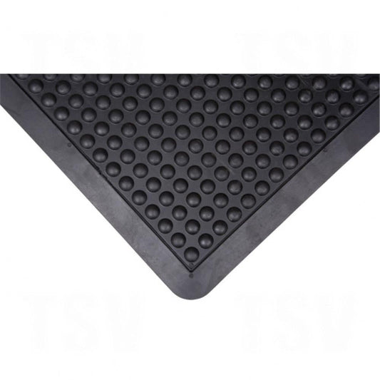 Tapis antifatigue en forme de dôme, à bulles, 2' x 3' x 1/2", noir, caoutchouc