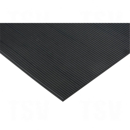 Fine Ribbed Matting, Runner, 2' x Lin. Ft x 1/8", Black