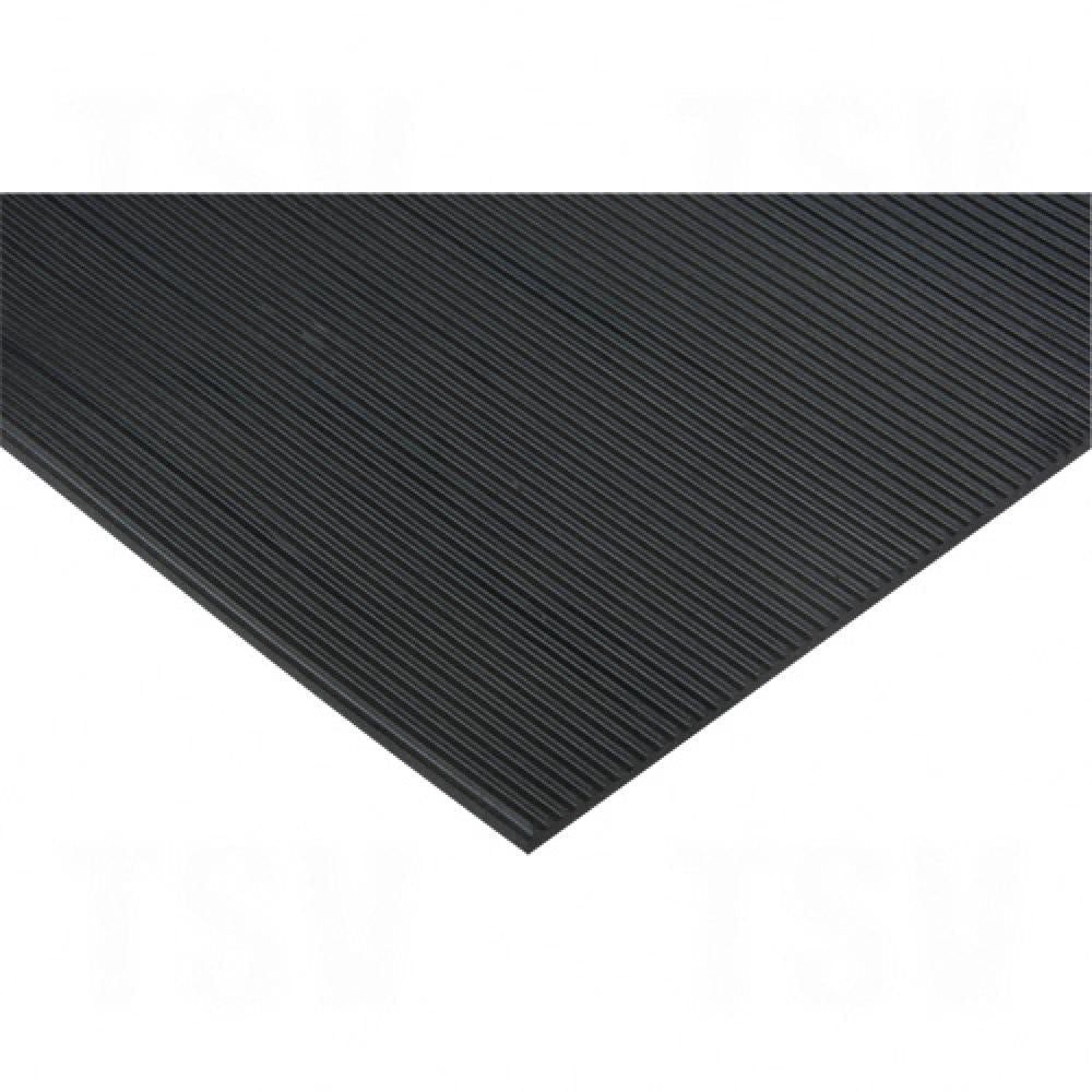 Tapis à fines nervures, tapis de couloir, 3 pi x pi.lin. x 1/8 po, noir