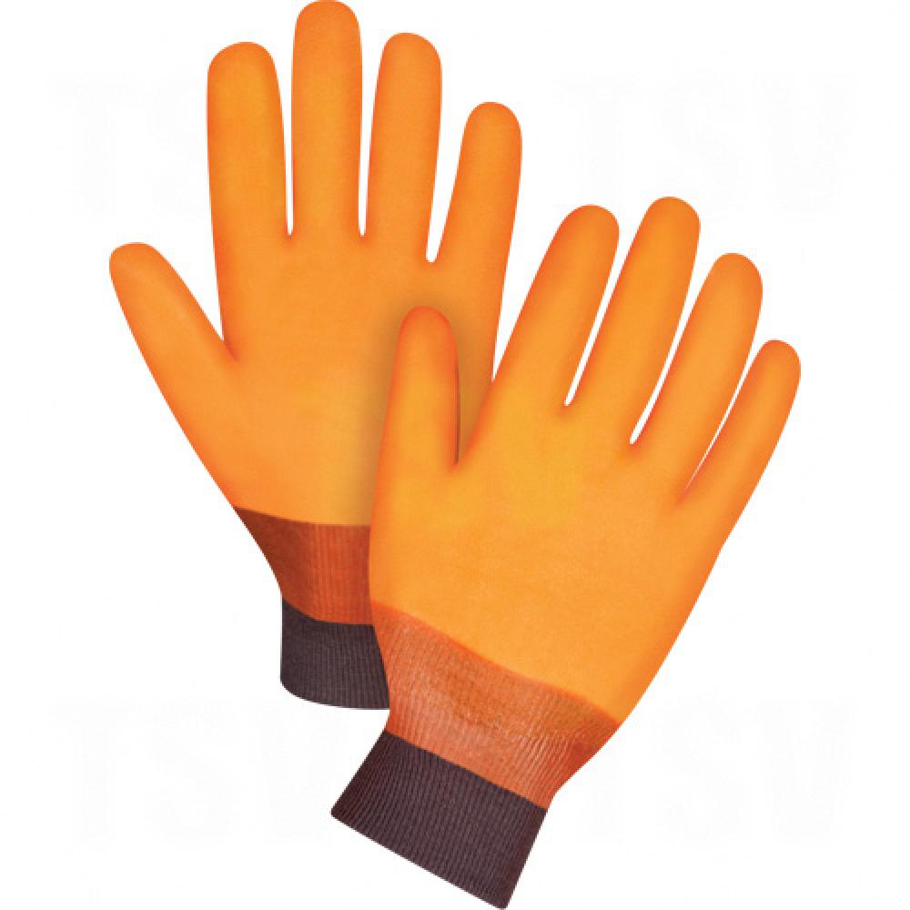 Gants doublés d'hiver, taille L/9, 12" L, PVC, doublure intérieure en polaire mousse, poids hiver
