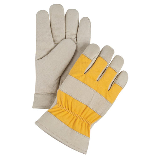 Gants de travail doublés d'hiver de qualité supérieure, taille L, paume en cuir de porc pleine fleur, doublure intérieure en polaire mousse