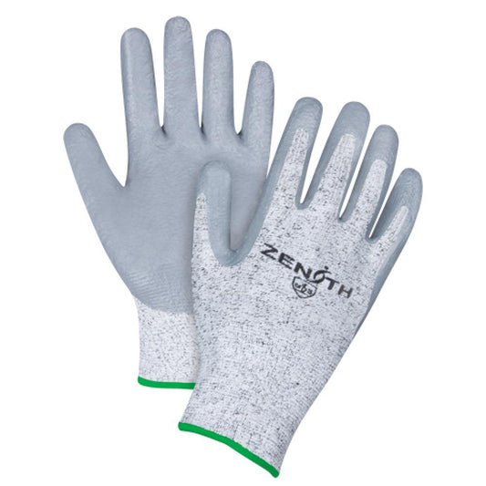 Seamless Stretch Cut-Resistant Gloves, Size Medium/8, 13 Gauge, Nitrile Coated, HPPE Shell, ANSI/ISEA 105 Level 2/EN 388 Level 3