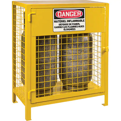 Armoires pour bouteilles de gaz, capacité de 2 bouteilles, 30 po l. x 17 po P. x 37 po H., jaune