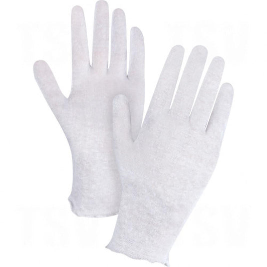 Gants d'inspection légers, poly/coton, poignets non ourlés, pour hommes