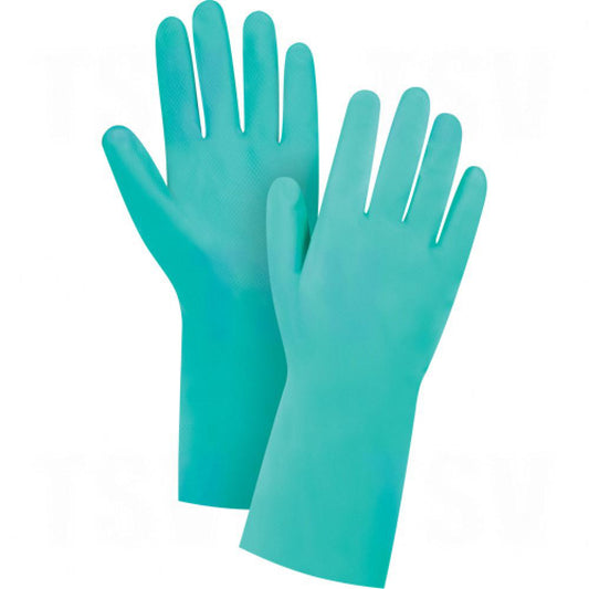 Premium Diamond-Grip Chemical-Resistant Gloves, Size X-Large/10, 13" L, Nitrile, Flock-Lined Inner Lining, 15-mil