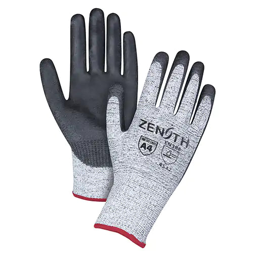 Seamless Stretch Cut-Resistant Gloves, Size 7, 13 Gauge, Polyurethane Coated, HPPE Shell