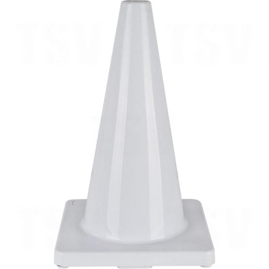 Cône de signalisation coloré, 18 po, blanc
