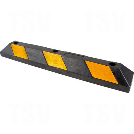 Bordure de stationnement en caoutchouc, 3 pi de longueur, noir/jaune