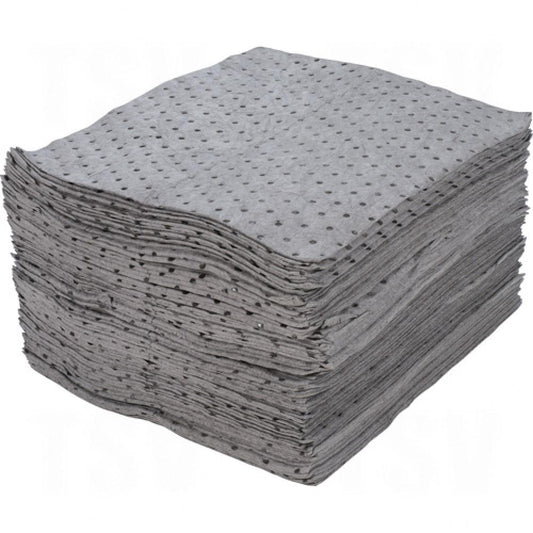 Tampons absorbants en fibres fines, universels, 15 po x 17 po, capacité d'absorption de 30 gal., 100/pqt