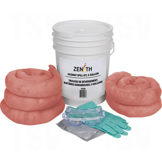 Kit de déversement, matières dangereuses, seau, capacité d'absorption de 5 gal US